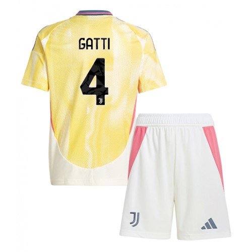 Dětský fotbalový dres Juventus Federico Gatti #4 2024-25 Venkovní Krátký Rukáv (+ trenýrky)